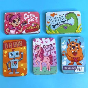 JOYIN Lot of‎ 5 Valentines Day Tin Boxes Gift Card Holder Tins